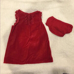 Baby girl red velour dress - 12-18 months